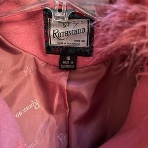Girls pink Rothschild dress coat size 10